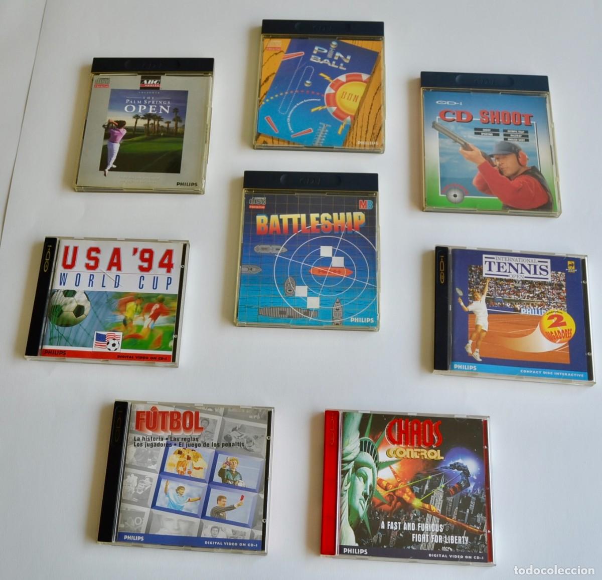 Videojuegos y consolas: Atractivo lote de 8 juegos vintage cd-i. Marca Philips. Futbol, Golf, Pinball, Tenis...Buen estado