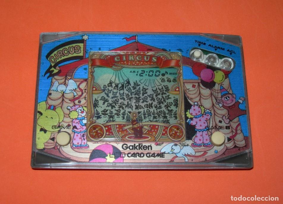 Videojogos e Consolas: MAQUINITA / CONSOLA GAKKEN CIRCUS - LCD CARD GAME - TIPO GAME & WATCH - FUNCIONANDO -
