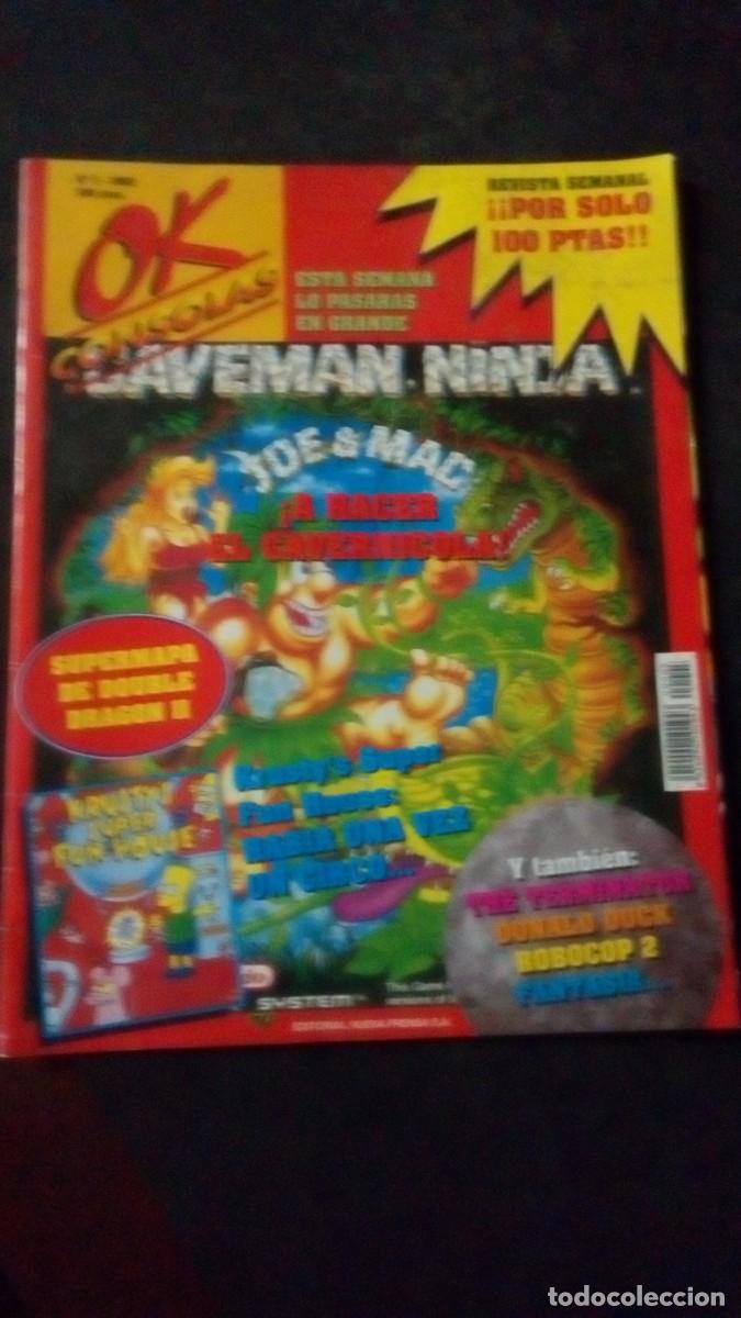 Videojuegos y consolas: Ok Consolas. A&ntilde;o I. N&ordm; 5. A&ntilde;o 1992. Caverman Ninja. Krusty's Super Fun House. Mapa: Double Dragon II