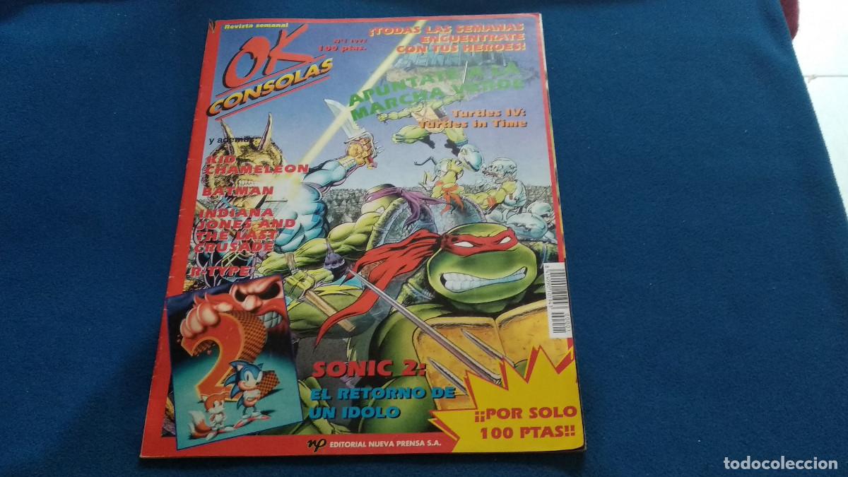 Videojuegos y consolas: Revista OK consolas n&ordm; 1 de 1992 TURTLES IV: TURTLES IN TIME, SONIC - VER FOTOS