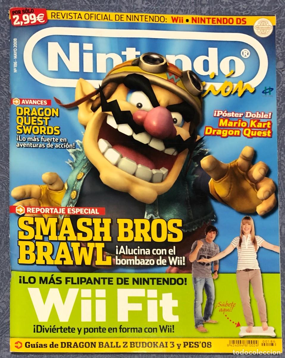 Videojuegos y consolas: Revista Nintendo Accion 186 Wario Smash Bros Wii Fit Mario Kart Dragon Quest