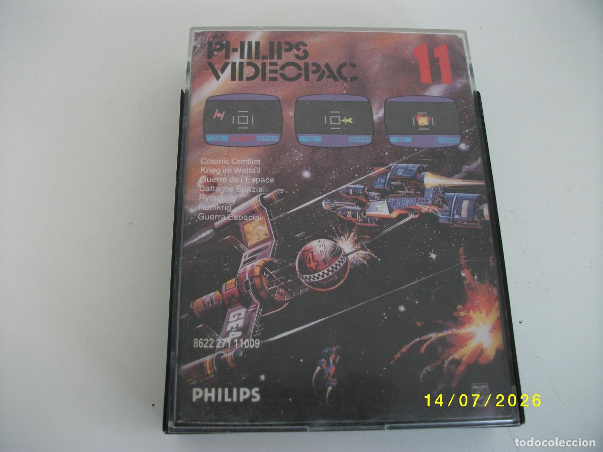 Videojuegos y consolas: VIDEOJUEGO VIDEOPAC PHILIPS GUERRA EPACIAL N&ordm; 11 COMPLETO A&Ntilde;OS 80