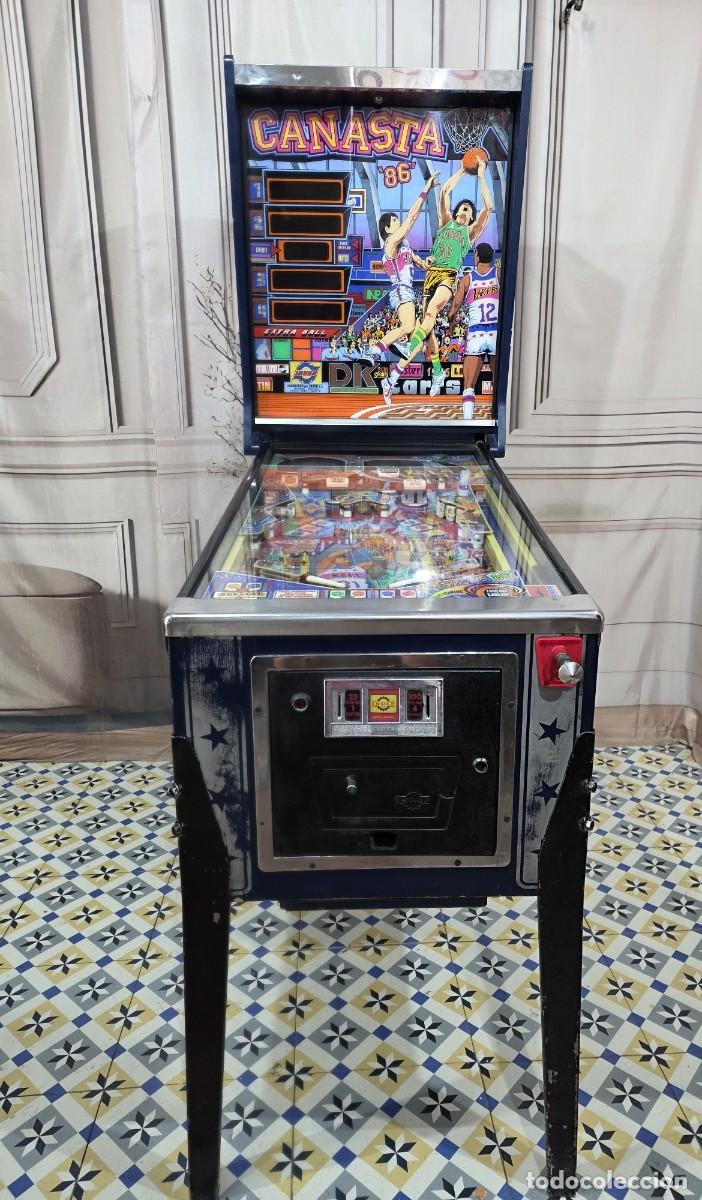 Videojuegos y consolas: M&aacute;quina de pinball cl&aacute;sica Canasta '86, fabricada en Espa&ntilde;a por la empresa INDER en 1986