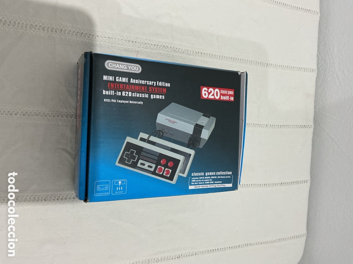 Videojuegos y consolas: Mini Consola Retro Chang You 620 Juegos Integrados &ndash; 2 Mandos, Caja y Accesorios