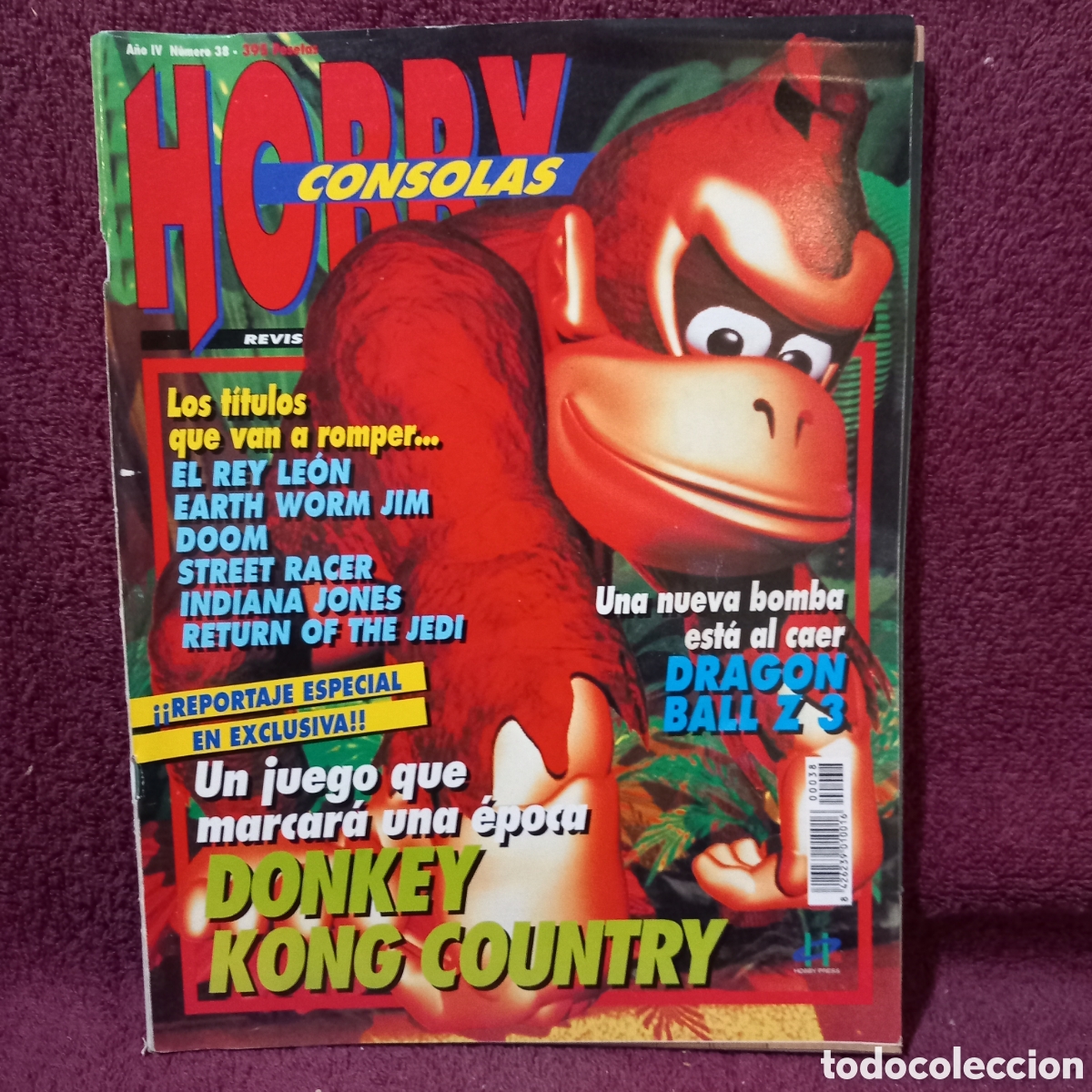 Videojuegos y consolas: REVISTA HOBBY CONSOLAS N&deg;38(DONKEY KONG+DRAGON BALL Z-3)MUY POCAS SE&Ntilde;ALES