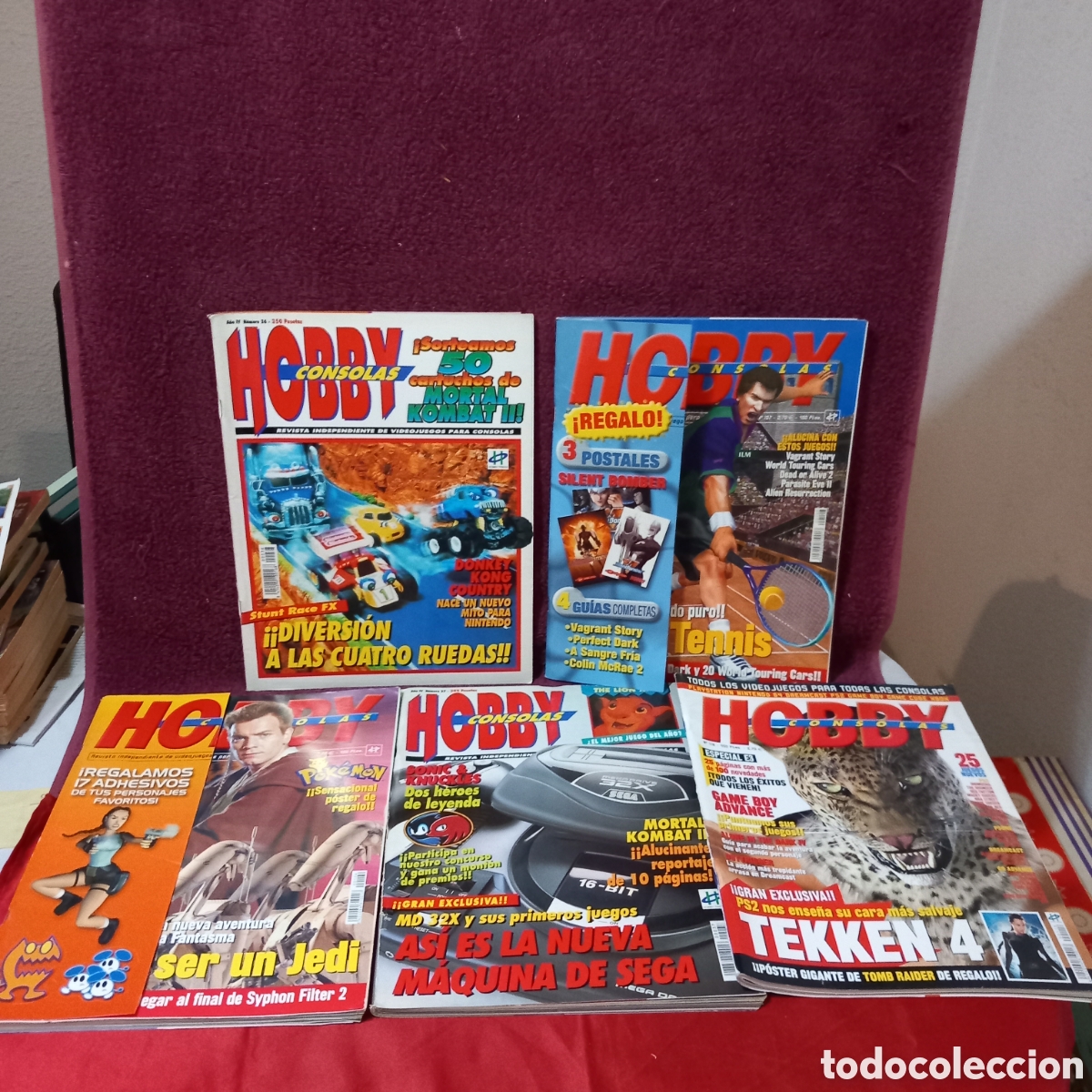 Videojuegos y consolas: 5&times;REVISTAS HOBBY CONSOLAS(STAR WARS+MORTAL COMBAT II+TEKKEN 4+DONKEY KONG y m&aacute;s!!)