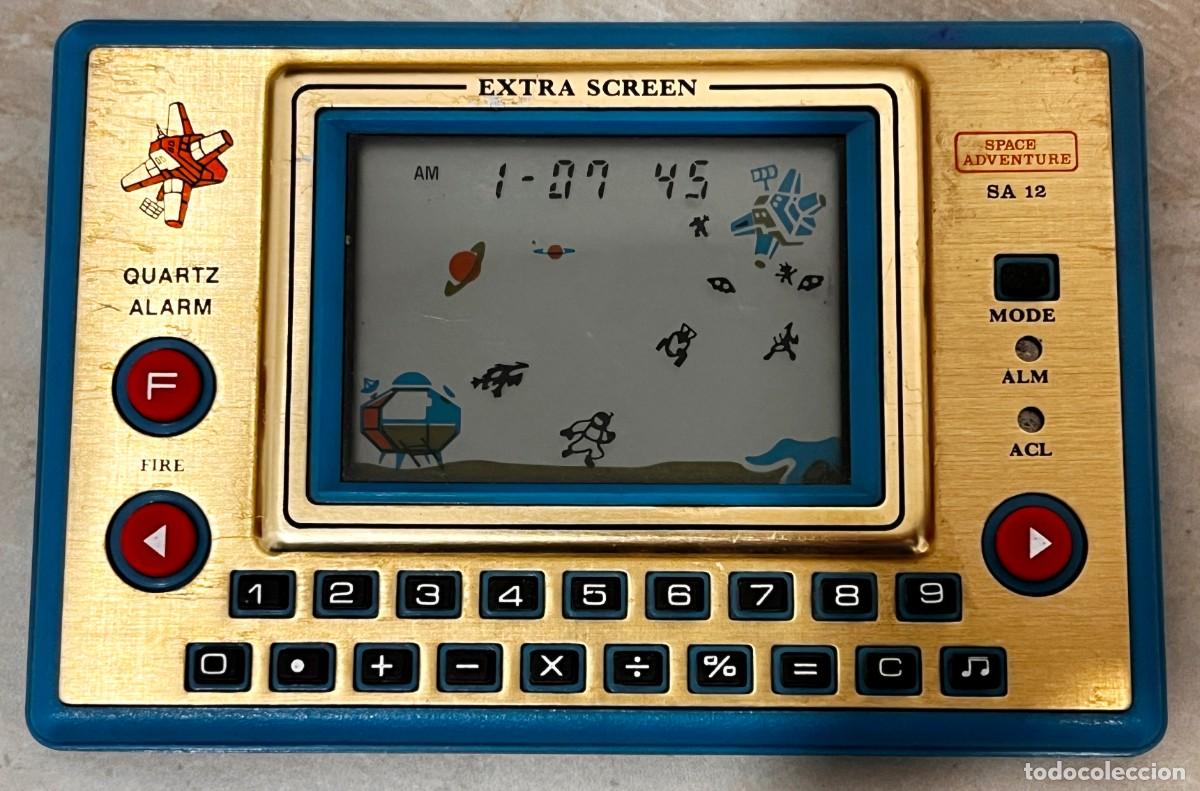 Jeux Vid&eacute;o et Consoles: RELOJ CALCULADORA JUEGO LCD SPACE ADVENTURE SA 12, QUARTZ ALARM, A&Ntilde;OS 80, FUNCIONANDO