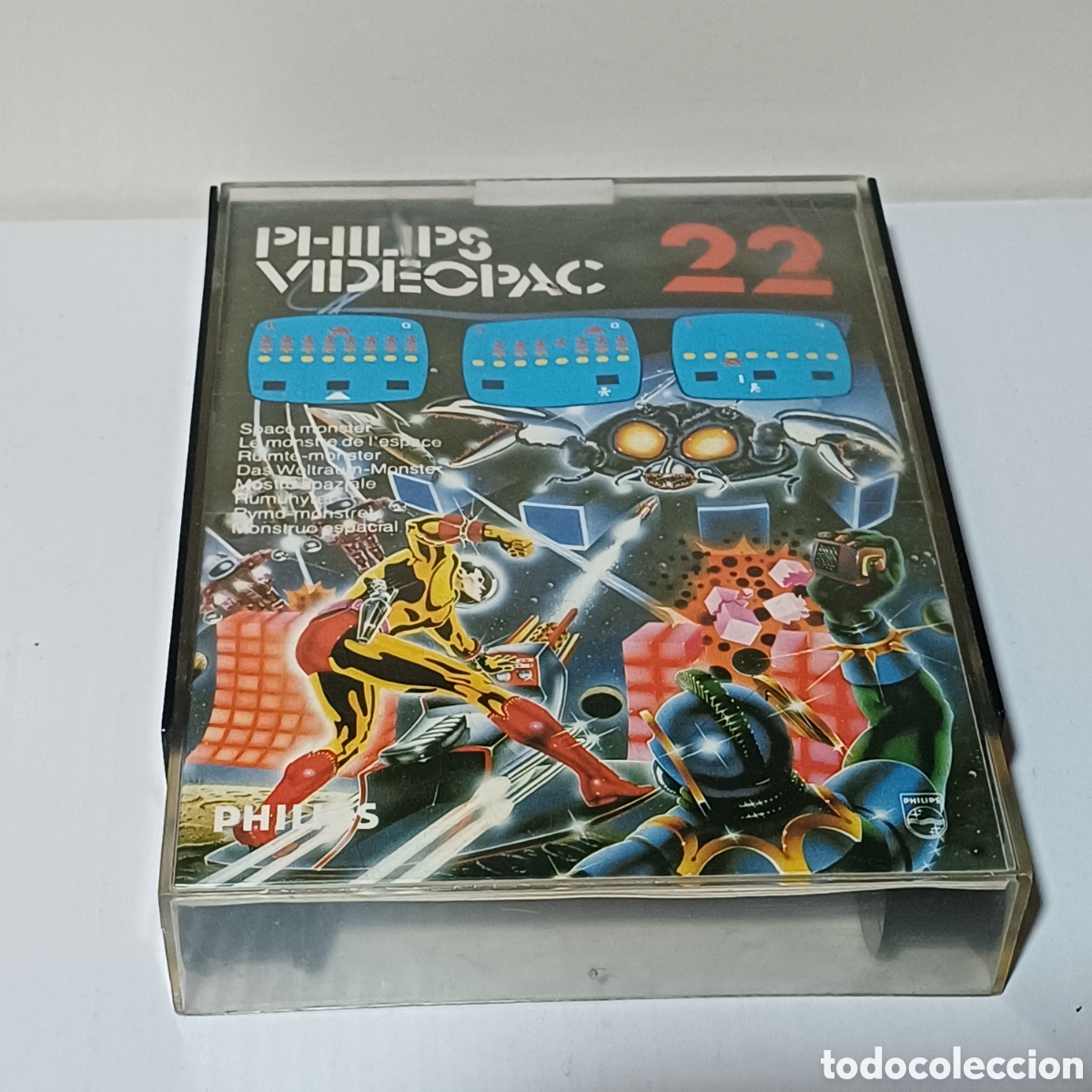 Videojuegos y consolas: Cartucho consola philips videopac GX7000 N&deg; 22 Space monster Invaders funcionando