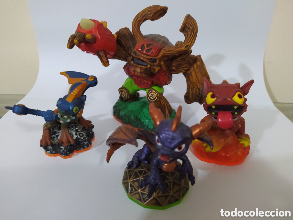 Videojuegos y consolas: Lote 4 figuras Skylanders: Spyro, Tree Rex Giant, Drobot y Hot Dog para portal de consola.