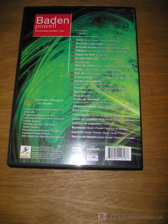 V&iacute;deos y DVD musicales: DVD BADEN POWELL PROGRAMA ENSAIO 1990 - Foto 2