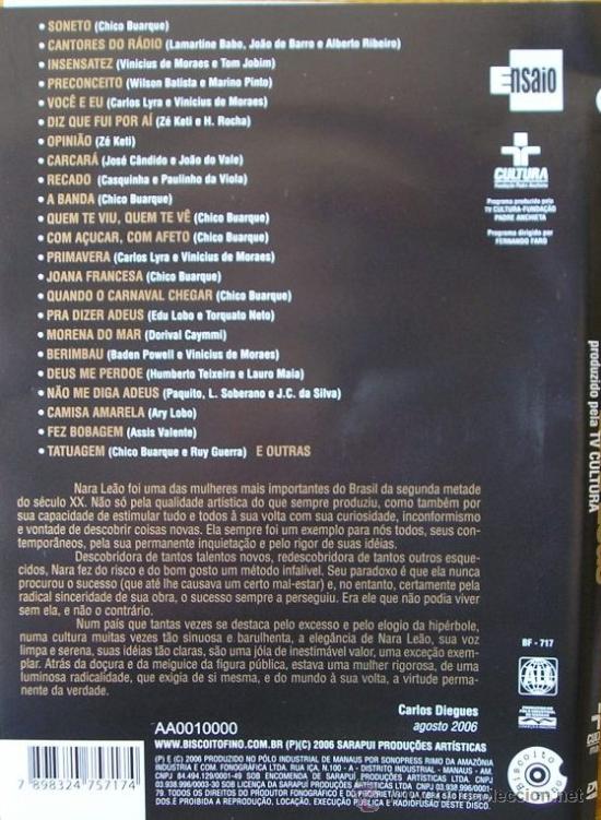 V&iacute;deos y DVD musicales: DVD NARA LEAO PROGRAMA ENSAIO 1973 - BOSSA NOVA - Foto 3