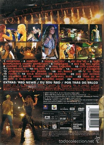 V&iacute;deos y DVD musicales: DVD RBD &uml;LIVE IN RIO&uml; - Foto 2