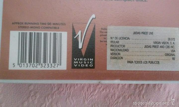 V&iacute;deos y DVD musicales: JUDAS PRIEST...LIVE! VHS - Foto 3