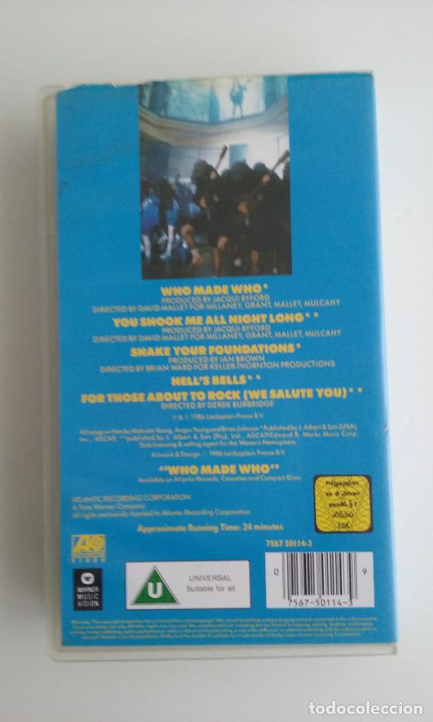 V&iacute;deos y DVD musicales: VHS/AC-DC/WHO MADE WHO. - Foto 2