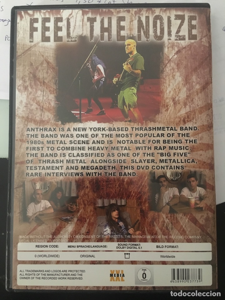V&iacute;deos y DVD musicales: ANTHRAX-DOCUMENTARY(UNAUTHORISED) FEEL THE NOIZE-RARO - Foto 2