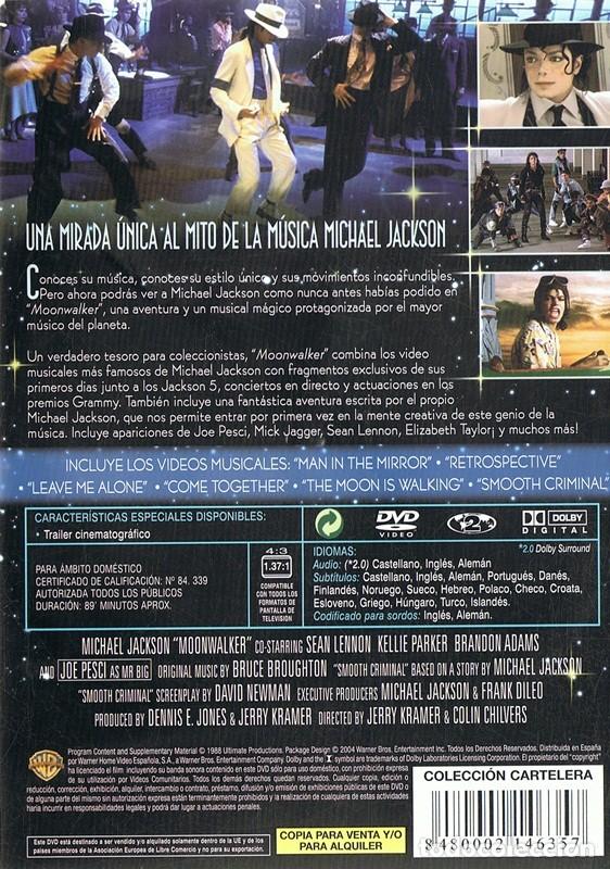 V&iacute;deos y DVD musicales: MICHAEL JACKSON &uml;MOONWALKER&uml; (DVD) - Foto 2
