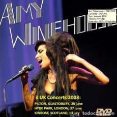 Vídeos y DVD Musicales: AMY WINEHOUSE 3 LIVE U.K. CONCERTS: GLASTONBURY, HYDE PARK (LONDON), KINROSS (SCOTLAND) 2008 DVD. Lote 376280554