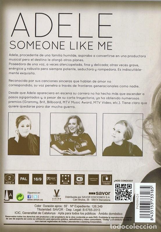 V&iacute;deos y DVD musicales: ADELE &uml;SOMEONE LIKE ME&uml; - Foto 2