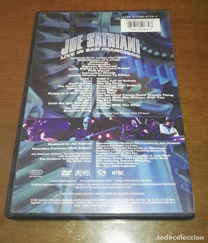Joe Satriani Live In San Francisco 2 Dvd Extras Comprar Videos Musicales Vhs Y Dvd En Todocoleccion 144937906