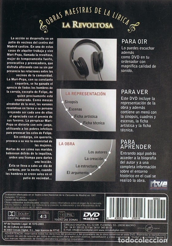V&iacute;deos y DVD musicales: LA REVOLTOSA RUPERTO CHAP&Iacute; - Foto 2