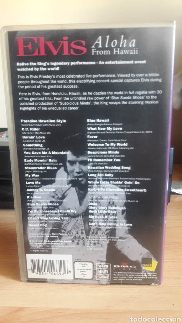 V&iacute;deos y DVD musicales: Elvis Aloha From Hawaii Vhs - Foto 2