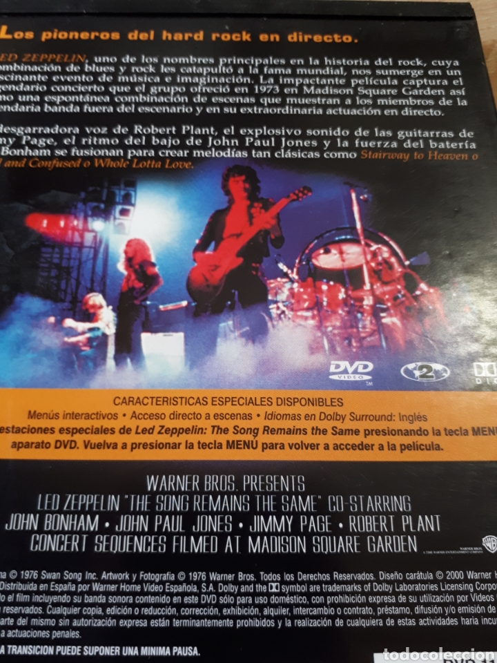 Vídeos y DVD Musicales: LED ZEPPELIN THE SONG REMAINS THE SAME DVD - Foto 2 - 186069217