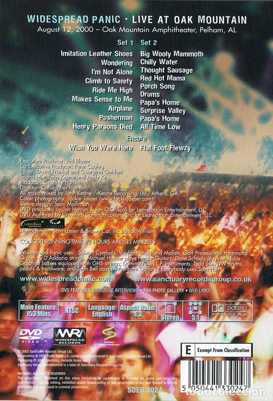 V&iacute;deos y DVD musicales: WIDESPREAD PANIC LIVE AT OAK MOUNTAIN - Foto 2