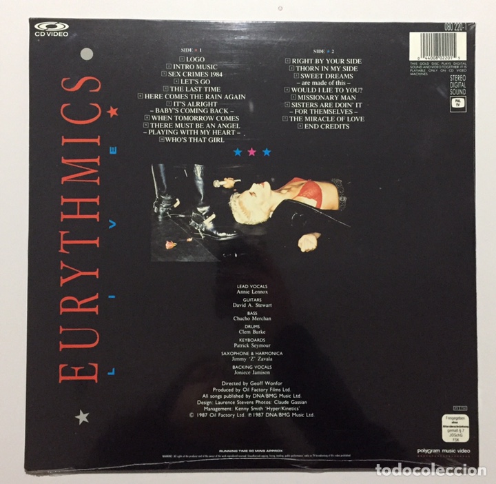 V&iacute;deos y DVD musicales: CD VIDEO EURYTHMICS - LIVE - 1987 - Foto 2