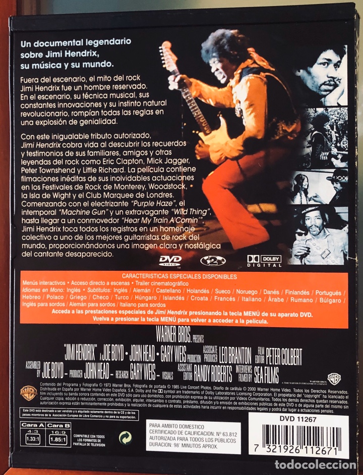 V&iacute;deos y DVD musicales: Jimi Hendrix (Documental) - Foto 2