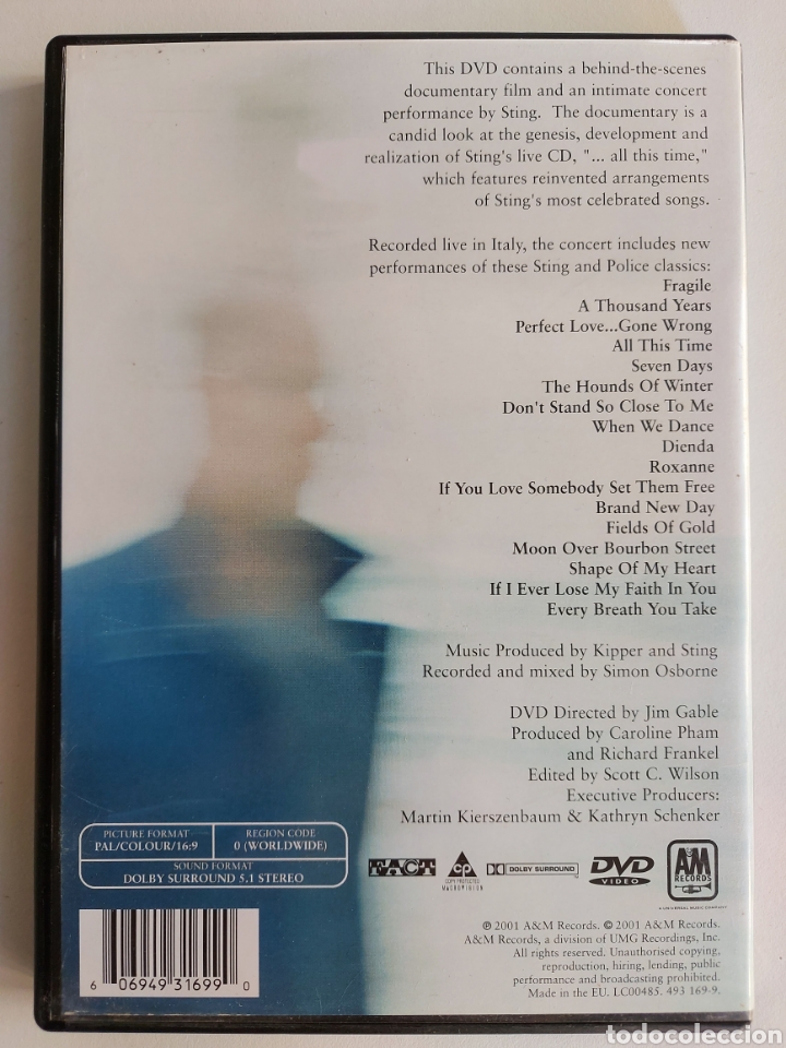 V&iacute;deos y DVD musicales: DVD STING - All this time - Foto 2