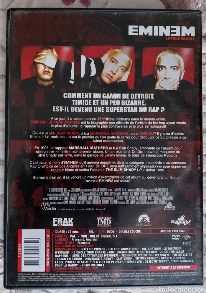 V&iacute;deos y DVD musicales: DVD EMINEN - LA FACE CACH&Eacute;E - Foto 2