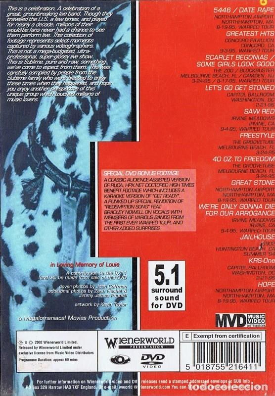 V&iacute;deos y DVD musicales: SUBLIME LIVE &acute;94 - &acute;96 - Foto 2