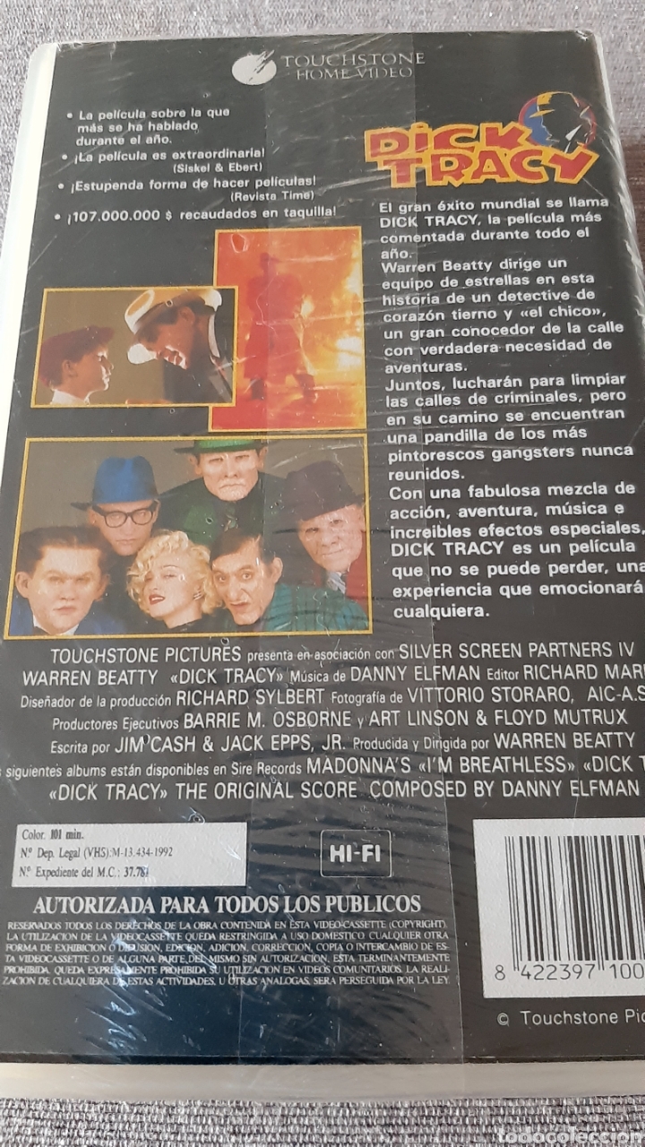V&iacute;deos y DVD musicales: CINTA DE VIDEO VHS &rdquo;DICK TRACY&rdquo; - Foto 5