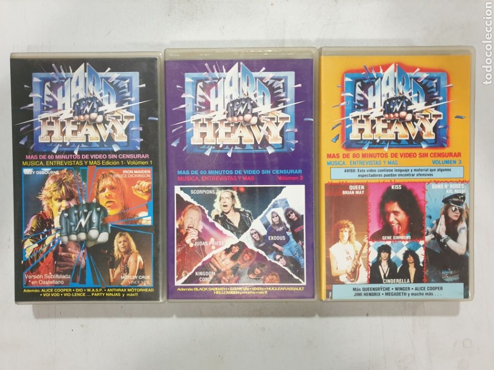 Music Videos and DVDs: HARD N HEAVY. VOL. 1, 2 Y 3. VHS