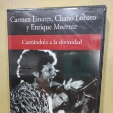 Vídeos y DVD Musicales: CARMEN LINARES, CHANO LOBATO Y MORENTE / CANTÁNDOLE A LA DIVINIDAD - DVD - RBA 2005, FLAMENCO. Lote 296613798