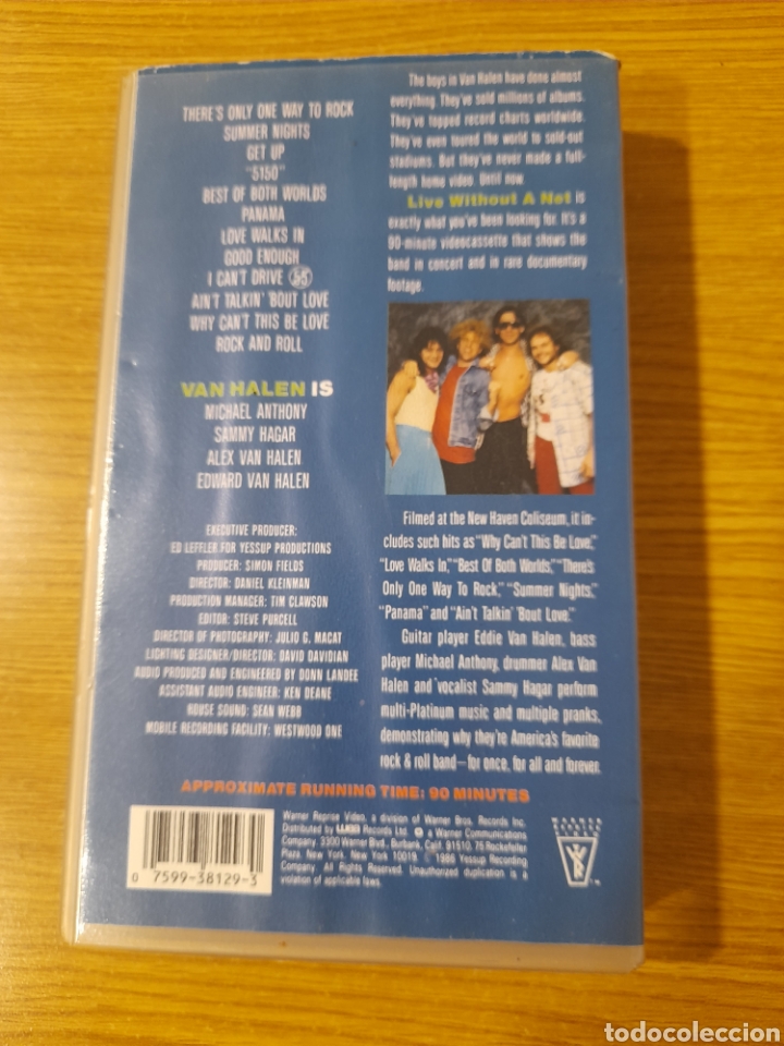 V&iacute;deos y DVD musicales: VHS VAN HALEN LIVE WITHOUT A NET - Foto 2
