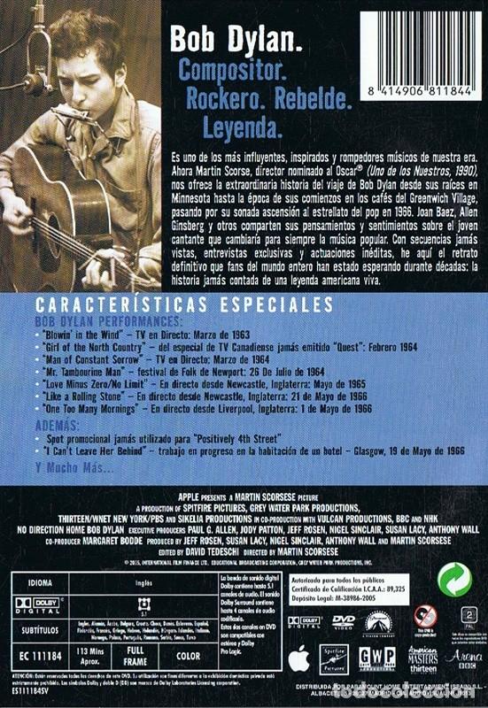 V&iacute;deos y DVD musicales: BOB DYLAN NO DIRECTION HOME - Foto 2