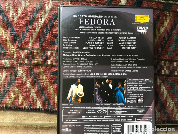 V&iacute;deos y DVD musicales: Giordano. Fedora - Foto 2