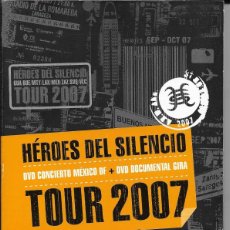 Vídeos y DVD Musicales: HEROES DEL SILENCIO - TOUR 2007 DVD CONCIERTO MEXICO DF + DOCUMENTAL DE LA GIRA EN ESTUCHE MUY RARO. Lote 366149796