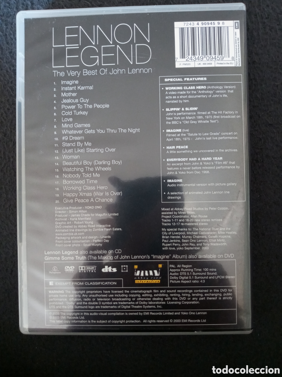 V&iacute;deos y DVD musicales: John Lennon.Legend.DVD - Foto 2