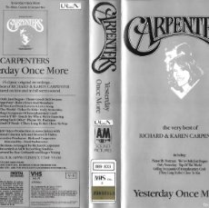 Vídeos y DVD Musicales: CARPENTERS - YESTERDAY ONCE MORE - VHS