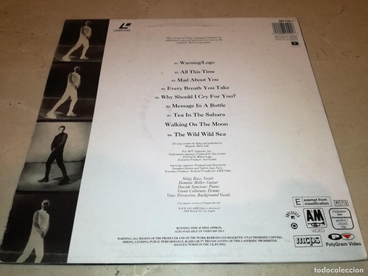 V&iacute;deos y DVD musicales: STING-UNPLUGGED 1992-LASER DISC - Foto 2