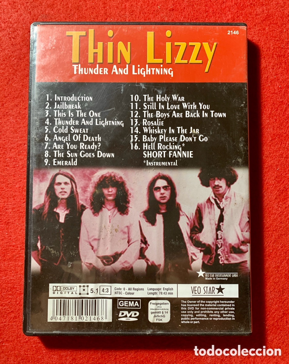 V&iacute;deos y DVD musicales: Thin Lizzy - Thunder and Lightning DVD- - Foto 2
