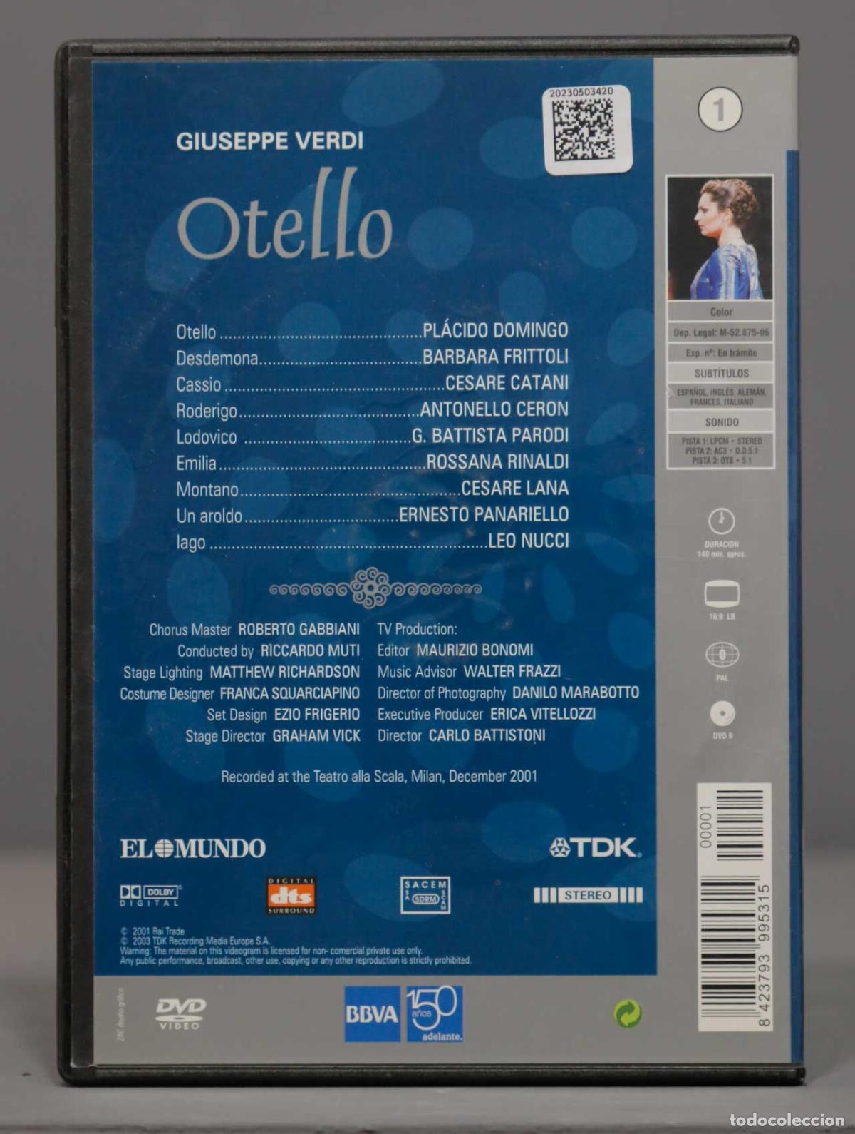 V&iacute;deos y DVD musicales: DVD. OTELLO. VERDI. MUTI - Foto 2