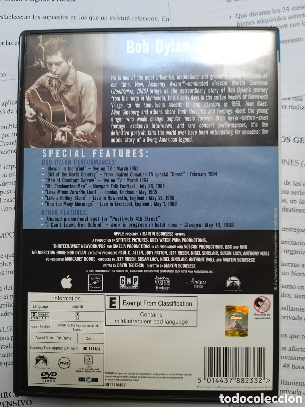 V&iacute;deos y DVD musicales: BOB DYLAN - NO DIRECTION HOME - 2 DVD SET - Foto 2