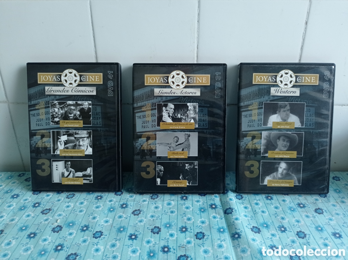 V&iacute;deos y DVD Musicales: LOTE 3 DVD JOYAS DEL CINE, GRANDES ACTORES, WESTERN Y GRANDES COMICOS, BUEN ESTADO