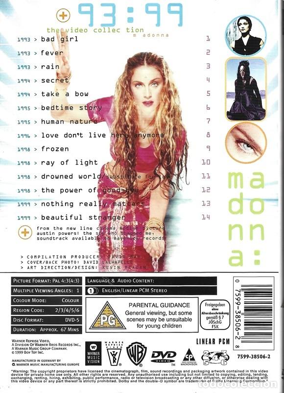 V&iacute;deos y DVD musicales: MADONNA: 93: 99 - Foto 2