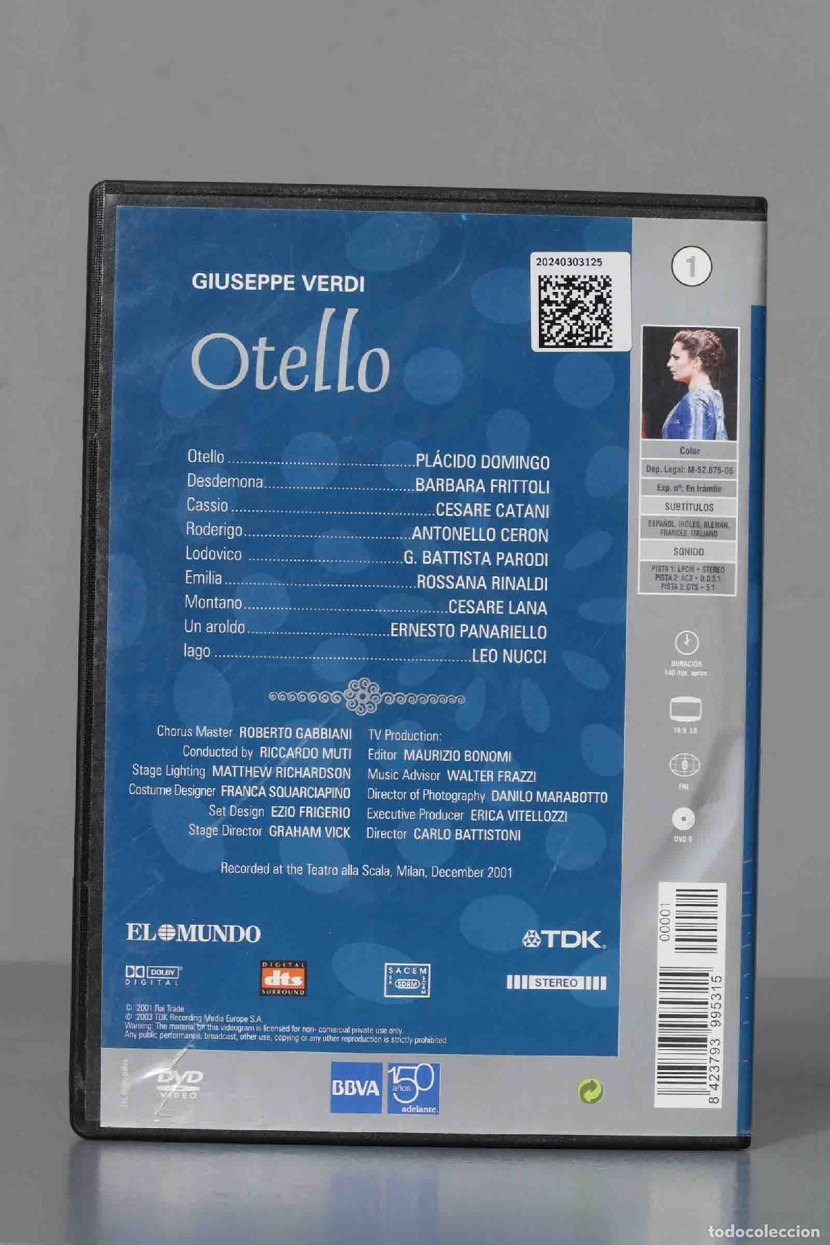 V&iacute;deos y DVD musicales: DVD. OTELLO. VERDI. MUTI - Foto 2