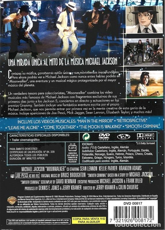 V&iacute;deos y DVD musicales: MICHAEL JACKSON &uml;MOONWALKER&uml; - Foto 2