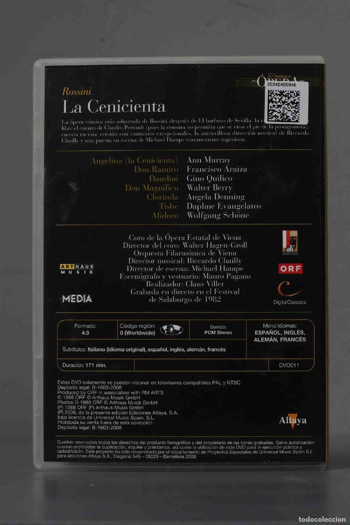 V&iacute;deos y DVD musicales: DVD. LA CENICIENTA. ROSSINI. CHAILLY - Foto 2
